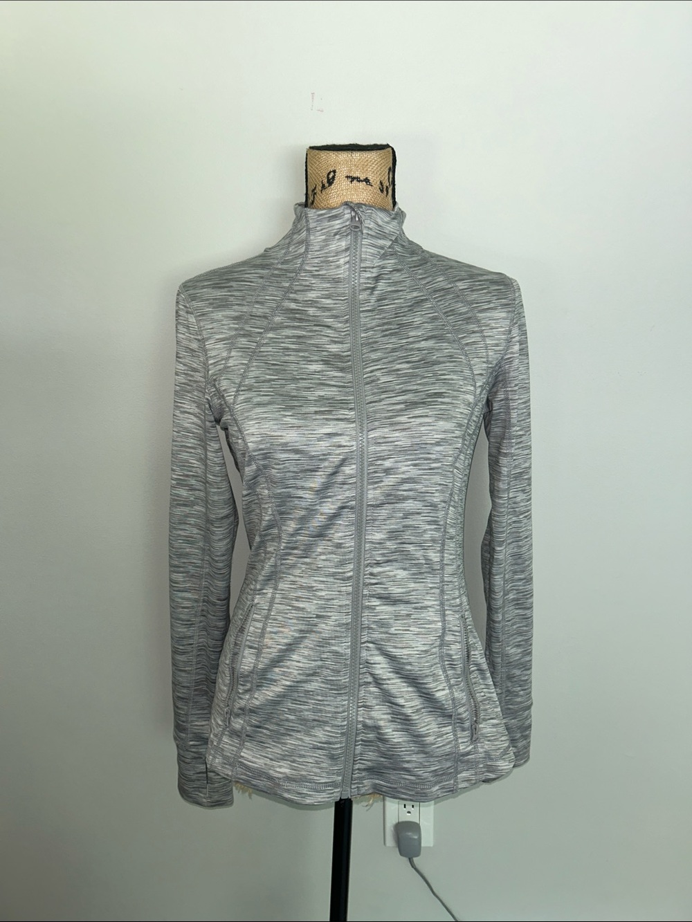 90 Degree By Reflex Light Gray Heather Zip-Up Jacket